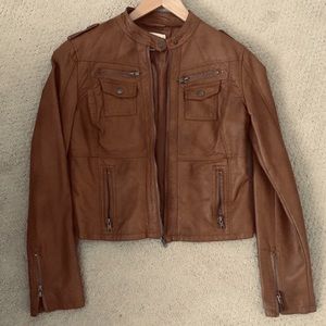 Xhilaration Cognac Faux Leather Jacket